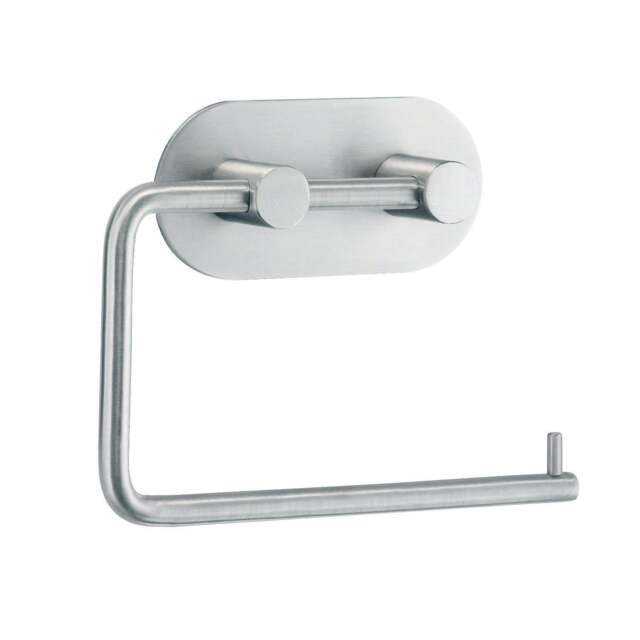 Rackhams Brushed Stainless Steel Toilet Roll Holder Self Adhesive Bathroom Wall Mounted