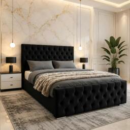Rackhams Majestic Divan Bed - Super King - Solid Wood - Black - thumbnail 1