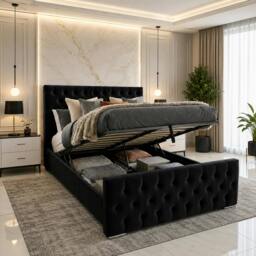 Rackhams Majestic Divan Bed - Super King - Solid Wood - Black - thumbnail 4