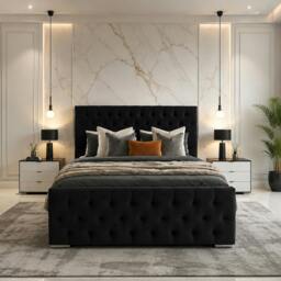 Rackhams Majestic Divan Bed - Super King - Solid Wood - Black - thumbnail 2