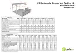 Rackhams Rectangular Pergola And Decking Kit With Balustrade V.6 - Natural (Light Green) - 2.4m x 4.8m - thumbnail 2