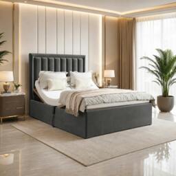 Rackhams Swan Electric Adjustable Bed with Mattress and Headboard - Double - Solid Wood - Beige - thumbnail 2
