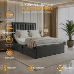 Rackhams Swan Electric Adjustable Bed with Mattress and Headboard - Double - Solid Wood - Beige - thumbnail 6