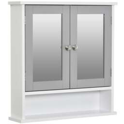 Rackhams Bathroom Wall Storage Cabinet - Grey - thumbnail 1