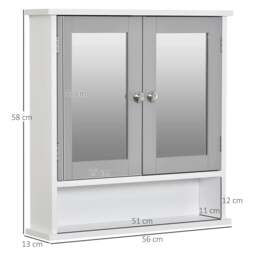 Rackhams Bathroom Wall Storage Cabinet - Grey - thumbnail 3