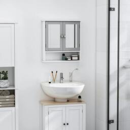 Rackhams Bathroom Wall Storage Cabinet - Grey - thumbnail 2