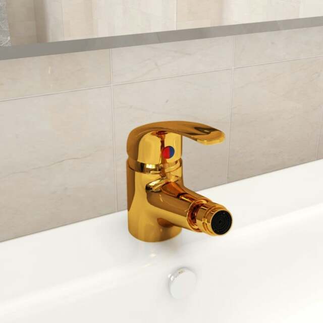 Rackhams Bathroom Bidet Mixer Tap Gold 13x12 cm