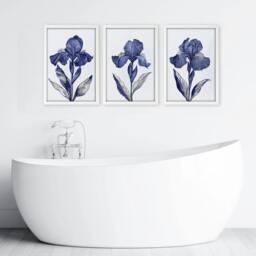 Rackhams Prints For Bathroom - Set of 3 Botanical Wall art Prints - A2 16.54 x 23.39 in / 42 x 59.4 cm - Satin Photo paper 280 gsm - Oak Frame - thumbnail 2