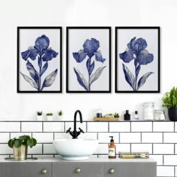 Rackhams Prints For Bathroom - Set of 3 Botanical Wall art Prints - A2 16.54 x 23.39 in / 42 x 59.4 cm - Satin Photo paper 280 gsm - Oak Frame - thumbnail 3