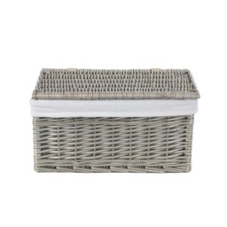 Rackhams Antique Wash Cotton Lined Wicker Storage Basket - Large - thumbnail 4