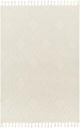 Rackhams Nora-Geometric Grey Ivory High Pile Fringe Rug - 160 x 213 cm - thumbnail 2