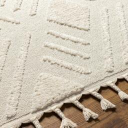 Rackhams Nora-Geometric Grey Ivory High Pile Fringe Rug - 160 x 213 cm - thumbnail 3