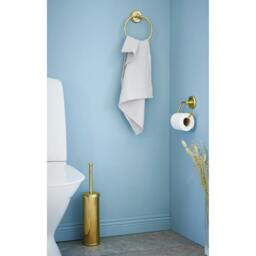Rackhams Polished Brass Toilet Roll Holder - thumbnail 2