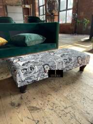 Rackhams Marilyn Monroe printed fabric  Footstool Bench - Length 60 inches, width 18 inches, height 12.5 inches (dependent upon legs) - thumbnail 4