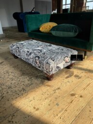 Rackhams Marilyn Monroe printed fabric  Footstool Bench - Length 60 inches, width 18 inches, height 12.5 inches (dependent upon legs) - thumbnail 3