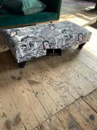 Rackhams Marilyn Monroe printed fabric  Footstool Bench - Length 60 inches, width 18 inches, height 12.5 inches (dependent upon legs) - thumbnail 6