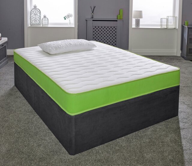 Rackhams Hybrid Memory Foam & Pinna-Coil Mattress - Soft/Medium Cooltouch+ Breathable - Green - 1 - 3ft Single Mattress (90cm x 190cm) - image 1