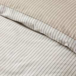 Rackhams Oxford Pinstripe Reversible Duvet Cover Set Natural - King - Natural - thumbnail 4