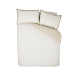 Rackhams Oxford Pinstripe Reversible Duvet Cover Set Natural - King - Natural - thumbnail 5