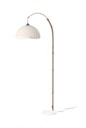 Rackhams Vintage Style Floor Lamp with Fabric Lampshade and Marble Base - Multi - One Size - thumbnail 5