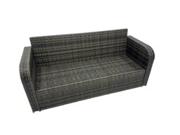 Rackhams 9 Seat Outdoor Wicker PE Rattan Garden Furniture Set Dining Table Sofa Set with 2 Big Stools Dark Grey Mixed - thumbnail 5