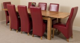 Rackhams Richmond Large Oak Extending Dining Table with Lola Leather Chairs - 6 chairs - Brown - thumbnail 5