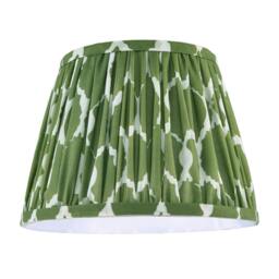 Rackhams Modern Olive Green Pleated Cotton Fabric Lamp Shade with Wavy Design