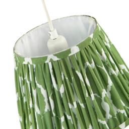 Rackhams Modern Olive Green Pleated Cotton Fabric Lamp Shade with Wavy Design - thumbnail 4