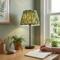 Rackhams Modern Olive Green Pleated Cotton Fabric Lamp Shade with Wavy Design - thumbnail 6