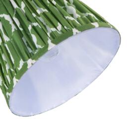 Rackhams Modern Olive Green Pleated Cotton Fabric Lamp Shade with Wavy Design - thumbnail 3