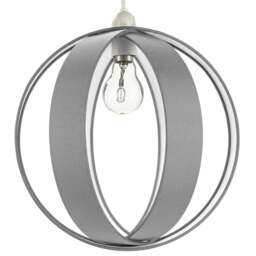 Rackhams Modern Grey Faux Silk Fabric Cocoon Globe Design Ceiling Pendant Light Shade - thumbnail 1