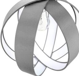 Rackhams Modern Grey Faux Silk Fabric Cocoon Globe Design Ceiling Pendant Light Shade - thumbnail 4
