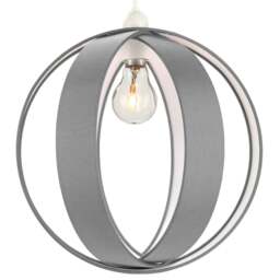 Rackhams Modern Grey Faux Silk Fabric Cocoon Globe Design Ceiling Pendant Light Shade - thumbnail 2