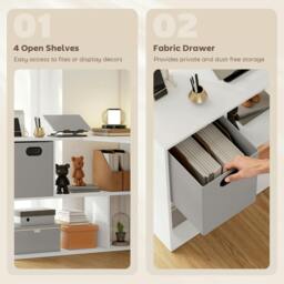 Rackhams L Shaped Computer Desk, 110 x 100cm Reversible Corner Desk, White - thumbnail 6