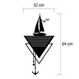 Rackhams Modern Metal Wall Art Anchor Home Ornament Decorative Minimalist Design Hanging Wall Sculpture, Black - Metal - Black - thumbnail 3