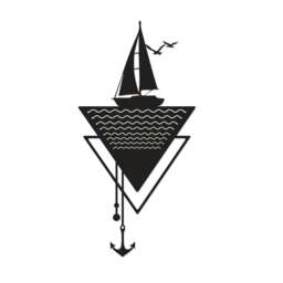 Rackhams Modern Metal Wall Art Anchor Home Ornament Decorative Minimalist Design Hanging Wall Sculpture, Black - Metal - Black - thumbnail 1