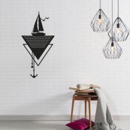 Rackhams Modern Metal Wall Art Anchor Home Ornament Decorative Minimalist Design Hanging Wall Sculpture, Black - Metal - Black - thumbnail 2