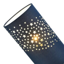 Rackhams Modern Stars Decorated Children/Kids Midnight Blue Cotton Bedside Table Light - thumbnail 2