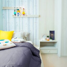 Rackhams Modern Stars Decorated Children/Kids Midnight Blue Cotton Bedside Table Light - thumbnail 5