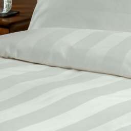 Rackhams White 600 Thread Count Dobby Stripe Egyptian Cotton Bed Sets - Super King - thumbnail 2