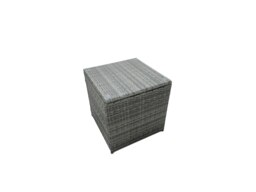 Rackhams Outdoor Dining Table Sofa Set with Side Table Big Footstool Garden Furniture Set Dark Grey Mixed - thumbnail 6