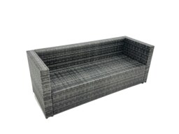 Rackhams Outdoor Dining Table Sofa Set with Side Table Big Footstool Garden Furniture Set Dark Grey Mixed - thumbnail 5