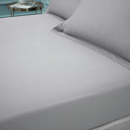 Rackhams 180 Thread Count Egyptian Cotton Fitted Sheet Silver Grey - King - Silver Grey - thumbnail 1