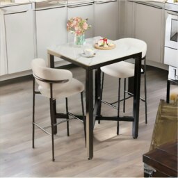 Rackhams Industrial Tall Square Bar Table White - thumbnail 4
