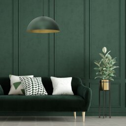 Rackhams Beta Hand Made Designer Pendant Lamp 45cm 1xE27 In Matt Green With Gold Interior