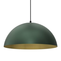 Rackhams Beta Hand Made Designer Pendant Lamp 45cm 1xE27 In Matt Green With Gold Interior - thumbnail 2