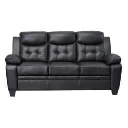 Rackhams Aura Leather 3+2 Seater Sofa in Black - 3 Seater & 2 Seater Set - thumbnail 3