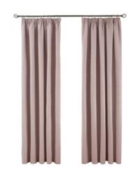 Rackhams Textured Rib Weave Boutique Pencil Pleat Curtain - Blush - (117cm x 183cm - 8 Eyelets) - thumbnail 4