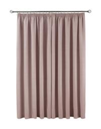 Rackhams Textured Rib Weave Boutique Pencil Pleat Curtain - Blush - (117cm x 183cm - 8 Eyelets) - thumbnail 3