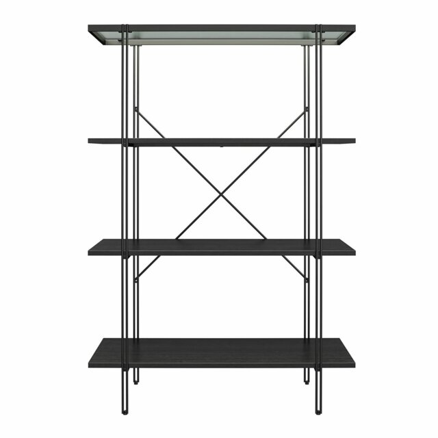 Rackhams Wainwright Bookcase with 4 Shelves Black Oak - Black - image 1